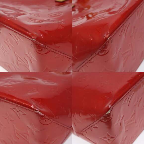 LOUIS VUITTON Monogram Vernis Reade PM Hand Bag Red Rouge M91088 - Picture 10 of 12